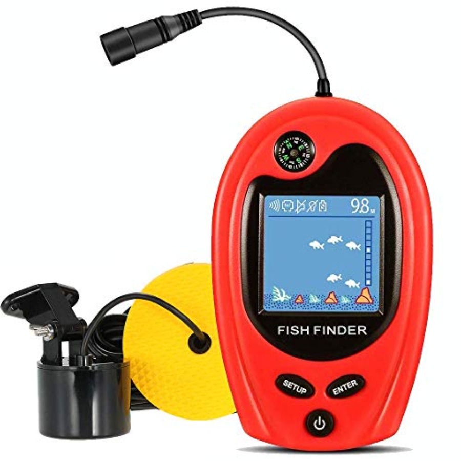 Fishing Boat Depth Finder - Sonar Portable Fish Finder Transducer Wired
