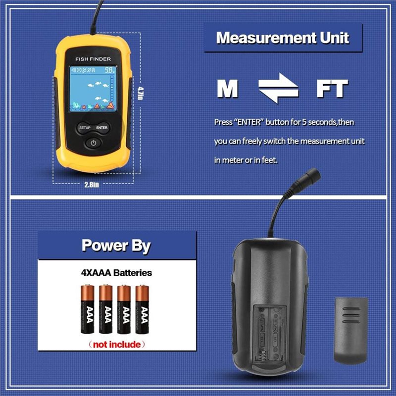 ABVL-Kayak Portable Fish Depth - Fishing Boat Depth Finder ulasan dan harga