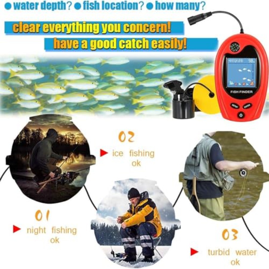 Sonar Portable Fish Finder Tra - Fishing Boat Depth Finder ulasan dan harga